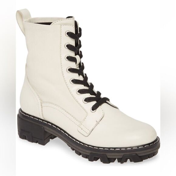 Brand New rag & bone Shiloh Antique White Combat Boots - 36.5 / 6 - Picture 1 of 9